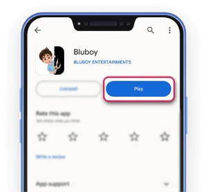 "Step 3 of the Bluboy app download process from the App Store"